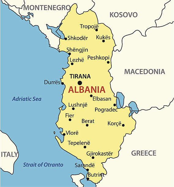 Republic of Albania – vector map – eps 8.